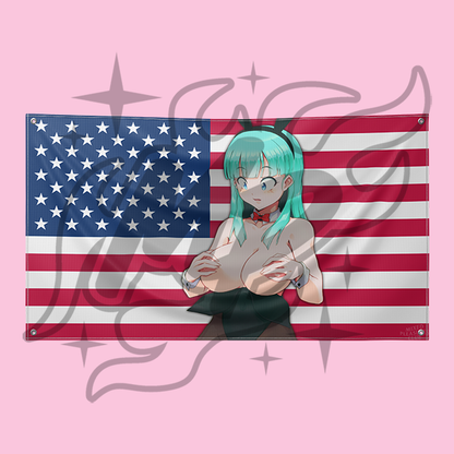 Teal Bunny Flag